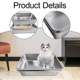 Maxbell Cat Litter Box Stainless Steel Sand Box Detachable Metal Kitten Potty Toilet