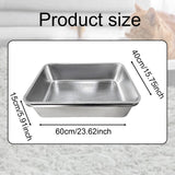 Maxbell Cat Litter Box Stainless Steel Sand Box Detachable Metal Kitten Potty Toilet