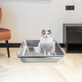 Maxbell Cat Litter Box Stainless Steel Sand Box Detachable Metal Kitten Potty Toilet