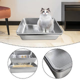 Maxbell Cat Litter Box Stainless Steel Sand Box Detachable Metal Kitten Potty Toilet