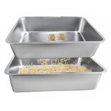 Maxbell Cat Litter Box Stainless Steel Sand Box Detachable Metal Kitten Potty Toilet
