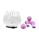 Maxbell Cat Muzzle Multifunctional Pet Tools with Foot Pads for Home Grooming Travel M pink foot pads