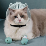 Maxbell Cat Muzzle Multifunctional Pet Tools with Foot Pads for Home Grooming Travel M green foot pads