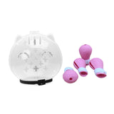 Maxbell Cat Muzzle Multifunctional Pet Tools with Foot Pads for Home Grooming Travel L  pink foot pads