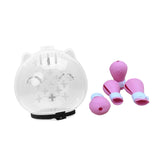 Maxbell Cat Muzzle Multifunctional Pet Tools with Foot Pads for Home Grooming Travel L  pink foot pads