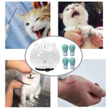 Maxbell Cat Muzzle Multifunctional Pet Tools with Foot Pads for Home Grooming Travel L green foot pads