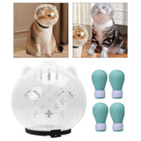 Maxbell Cat Muzzle Multifunctional Pet Tools with Foot Pads for Home Grooming Travel L green foot pads