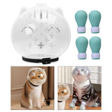 Maxbell Cat Muzzle Multifunctional Pet Tools with Foot Pads for Home Grooming Travel L green foot pads