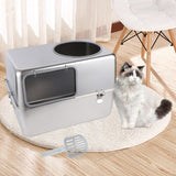 Maxbell Hooded Cat Litter Box with Lid with Cat Litter Shovel Hooded Cat Litter Tray without Pedal