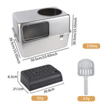 Maxbell Hooded Cat Litter Box with Lid with Cat Litter Shovel Hooded Cat Litter Tray with Pedal