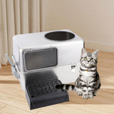 Maxbell Hooded Cat Litter Box with Lid with Cat Litter Shovel Hooded Cat Litter Tray with Pedal