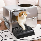 Maxbell Hooded Cat Litter Box with Lid with Cat Litter Shovel Hooded Cat Litter Tray with Pedal