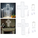 Maxbell Cross Neon Sign Cold Light Hanging Neon Light for Christmas Festivals Easter 41x30CM