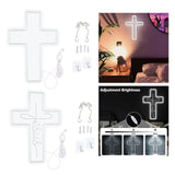 Maxbell Cross Neon Sign Cold Light Hanging Neon Light for Christmas Festivals Easter 41x30CM
