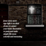Maxbell Cross Neon Sign Cold Light Hanging Neon Light for Christmas Festivals Easter 41x30CM