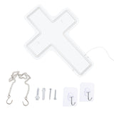 Maxbell Cross Neon Sign Cold Light Hanging Neon Light for Christmas Festivals Easter 41x30CM