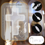 Maxbell Cross Neon Sign Cold Light Hanging Neon Light for Christmas Festivals Easter 41x30CM