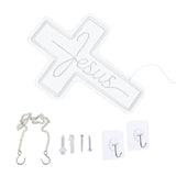Maxbell Cross Neon Sign Cold Light Hanging Neon Light for Christmas Festivals Easter 40x28cm