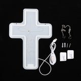 Maxbell Cross Neon Sign Cold Light Hanging Neon Light for Christmas Festivals Easter 40x28cm