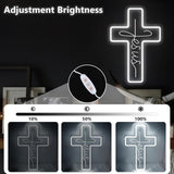 Maxbell Cross Neon Sign Cold Light Hanging Neon Light for Christmas Festivals Easter 40x28cm