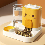 Maxbell 2 in 1 Automatic Pet Feeder Pet Food Bowl for Small Animals Small Dogs Yellow