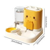 Maxbell 2 in 1 Automatic Pet Feeder Pet Food Bowl for Small Animals Small Dogs Yellow