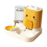 Maxbell 2 in 1 Automatic Pet Feeder Pet Food Bowl for Small Animals Small Dogs Yellow