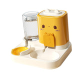 Maxbell 2 in 1 Automatic Pet Feeder Pet Food Bowl for Small Animals Small Dogs Yellow