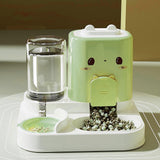 Maxbell 2 in 1 Automatic Pet Feeder Pet Food Bowl for Small Animals Small Dogs Green
