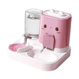 Maxbell 2 in 1 Automatic Pet Feeder Pet Food Bowl for Small Animals Small Dogs Pink