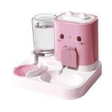 Maxbell 2 in 1 Automatic Pet Feeder Pet Food Bowl for Small Animals Small Dogs Pink