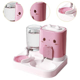 Maxbell 2 in 1 Automatic Pet Feeder Pet Food Bowl for Small Animals Small Dogs Pink