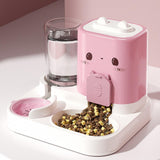 Maxbell 2 in 1 Automatic Pet Feeder Pet Food Bowl for Small Animals Small Dogs Pink
