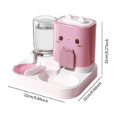 Maxbell 2 in 1 Automatic Pet Feeder Pet Food Bowl for Small Animals Small Dogs Pink
