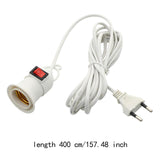 Maxbell E27 Light Socket with Wire E27 Lamp Base for Desktop Hallway Home Decoration 4m