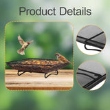 Maxbell Ground Bird Feeder Tray Metal Mesh Square Platform for Squirrel Chicken Deck