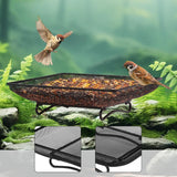 Maxbell Ground Bird Feeder Tray Metal Mesh Square Platform for Squirrel Chicken Deck