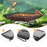 Maxbell Ground Bird Feeder Tray Metal Mesh Square Platform for Squirrel Chicken Deck