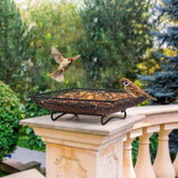 Maxbell Ground Bird Feeder Tray Metal Mesh Square Platform for Squirrel Chicken Deck