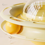 Maxbell Interactive Cat Toy Detachable Unique for Indoor Cats for Ideal Gift Playing Cream yellow