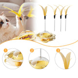 Maxbell Interactive Cat Toy Detachable Unique for Indoor Cats for Ideal Gift Playing Cream yellow