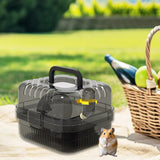 Maxbell Large Hamster Cage Small Animal Travel Case for Guinea Pigs Gerbils Hedgehog black