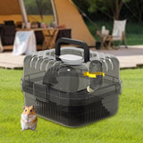 Maxbell Large Hamster Cage Small Animal Travel Case for Guinea Pigs Gerbils Hedgehog black