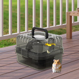 Maxbell Large Hamster Cage Small Animal Travel Case for Guinea Pigs Gerbils Hedgehog black