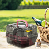 Maxbell Large Hamster Cage Small Animal Travel Case for Guinea Pigs Gerbils Hedgehog pink