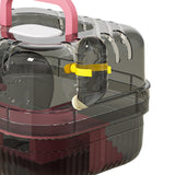 Maxbell Large Hamster Cage Small Animal Travel Case for Guinea Pigs Gerbils Hedgehog pink