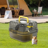 Maxbell Large Hamster Cage Small Animal Travel Case for Guinea Pigs Gerbils Hedgehog yellow