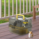 Maxbell Large Hamster Cage Small Animal Travel Case for Guinea Pigs Gerbils Hedgehog yellow