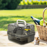 Maxbell Large Hamster Cage Small Animal Travel Case for Guinea Pigs Gerbils Hedgehog white