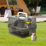 Maxbell Large Hamster Cage Small Animal Travel Case for Guinea Pigs Gerbils Hedgehog white